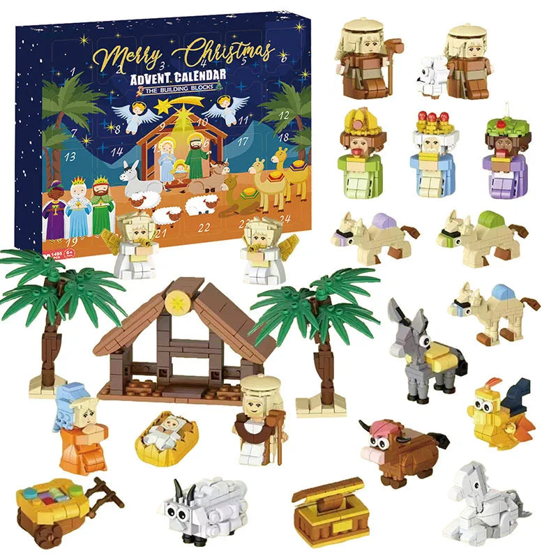 Nativity Advent Calendar 24 Miniature Figures Reusable