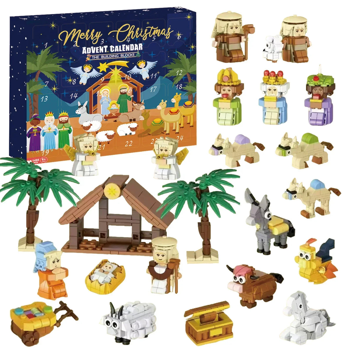 Nativity Advent Calendar 24 Miniature Figures Reusable