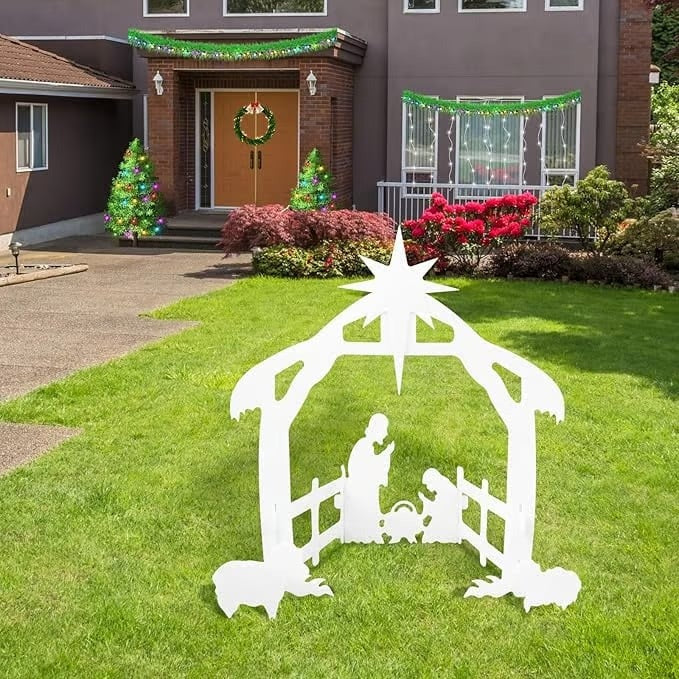 Nativity Scene Set Weather-Resistant Outdoor With Ground Stakes