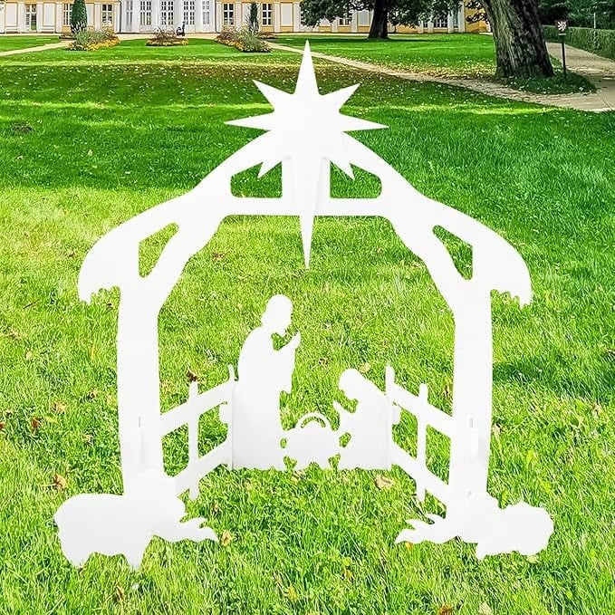 Nativity Scene Set Weather-Resistant Outdoor With Ground Stakes