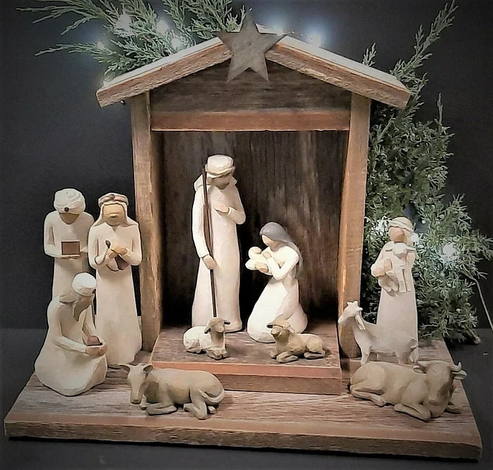 Nativity Set Handcrafted Reclaimed Barn Wood Set of 6