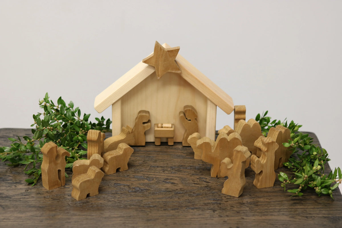 Nativity Set Handcrafted Solid Wood & Child-Safe Finish