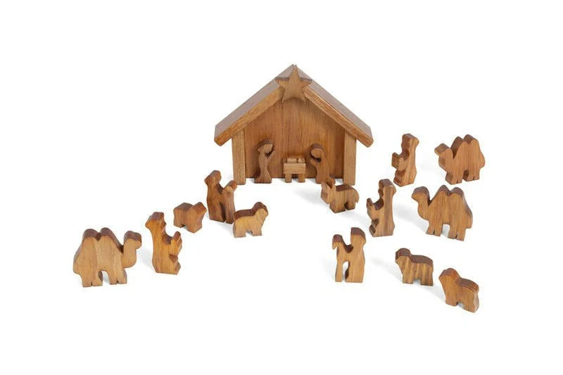 Nativity Set Handcrafted Solid Wood & Child-Safe Finish