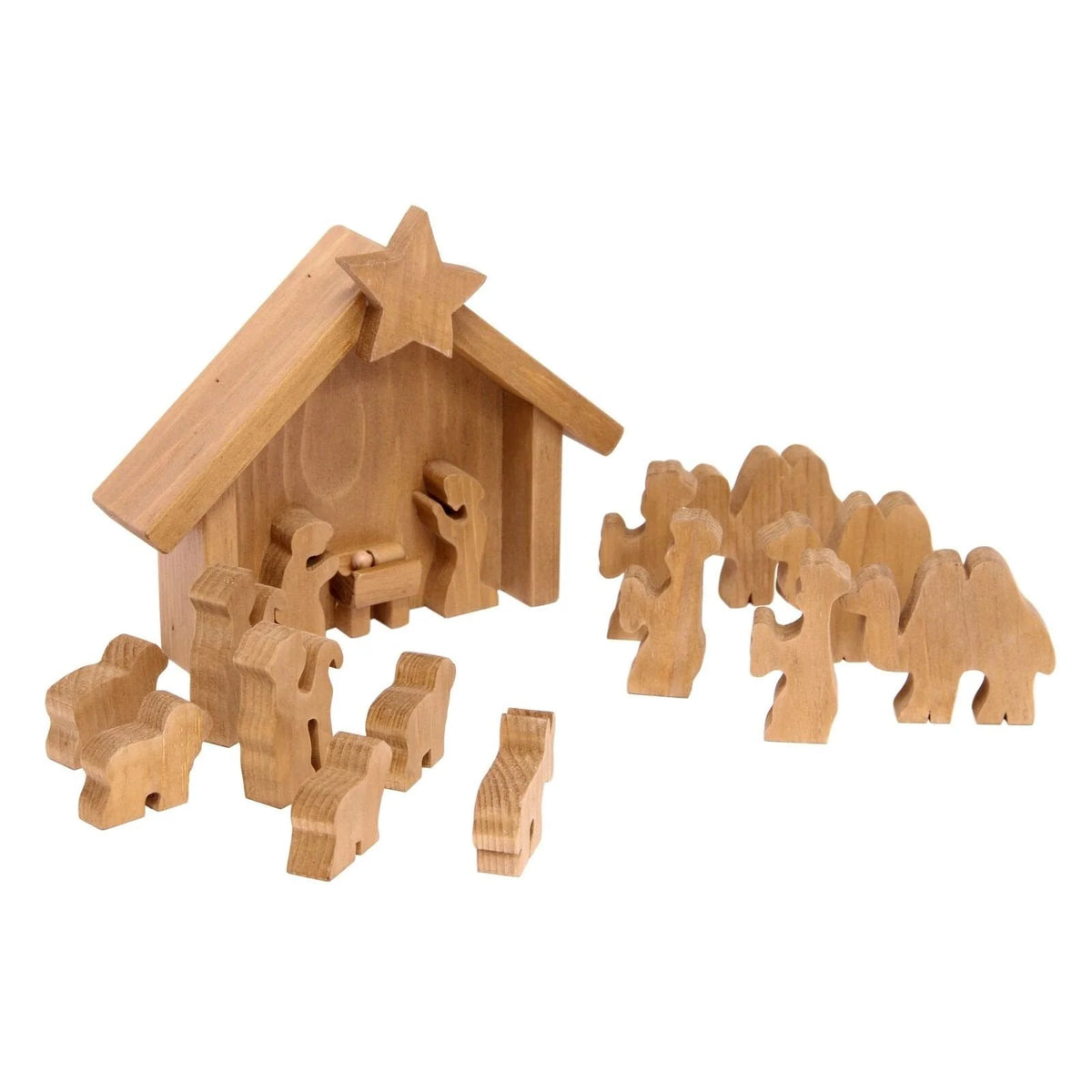 Nativity Set Handcrafted Solid Wood & Child-Safe Finish