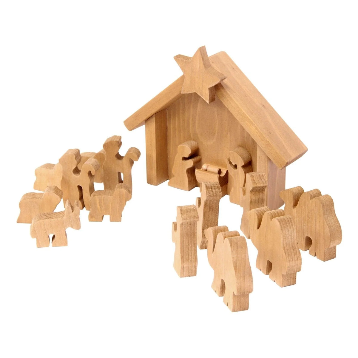 Nativity Set Handcrafted Solid Wood & Child-Safe Finish