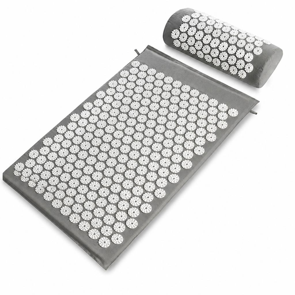 Natural Linen & Eco-Foam Acupressure Mat (Includes Neck Pillow)