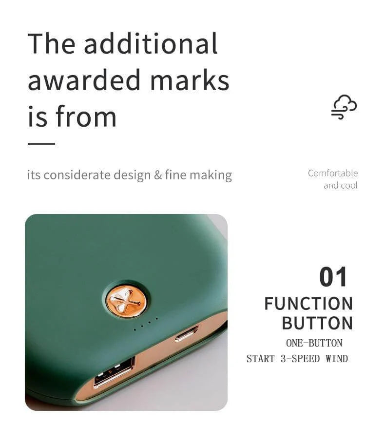 Neck Fan Hands-Free Wearable 3000mAh Power Bank