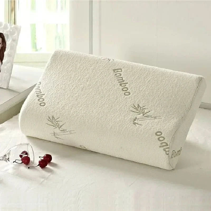 Neck Pillow Ergonomic Support Memory Foam Bamboo Fiber Cover