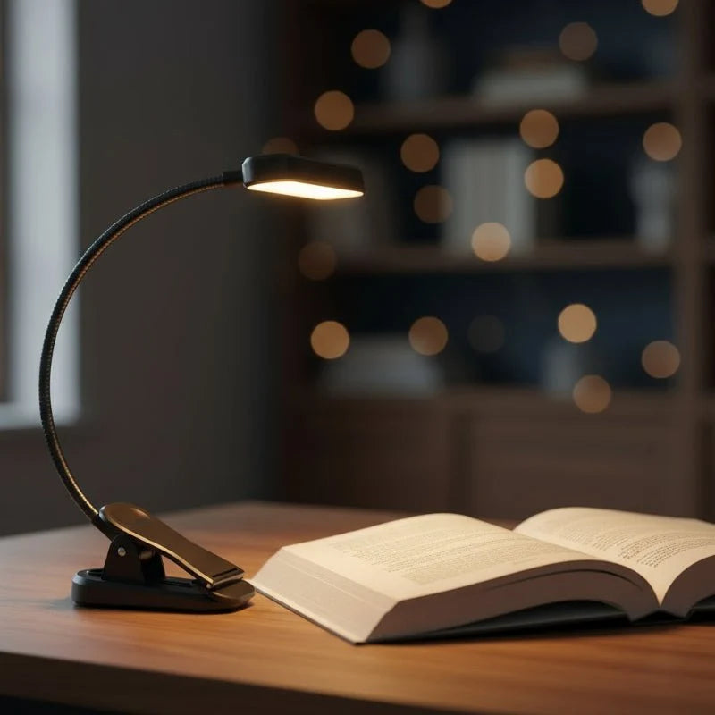 Neck Reading Light Flexible Dual LED Arms USB Rechargeable 3 Color Modes