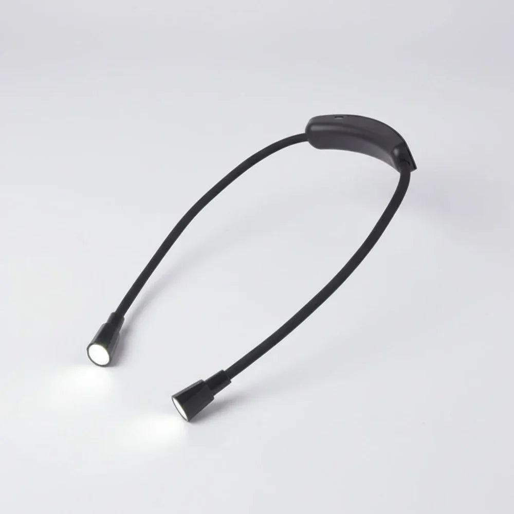 Neck Reading Light USB Rechargeable Dual Adjustable Arms