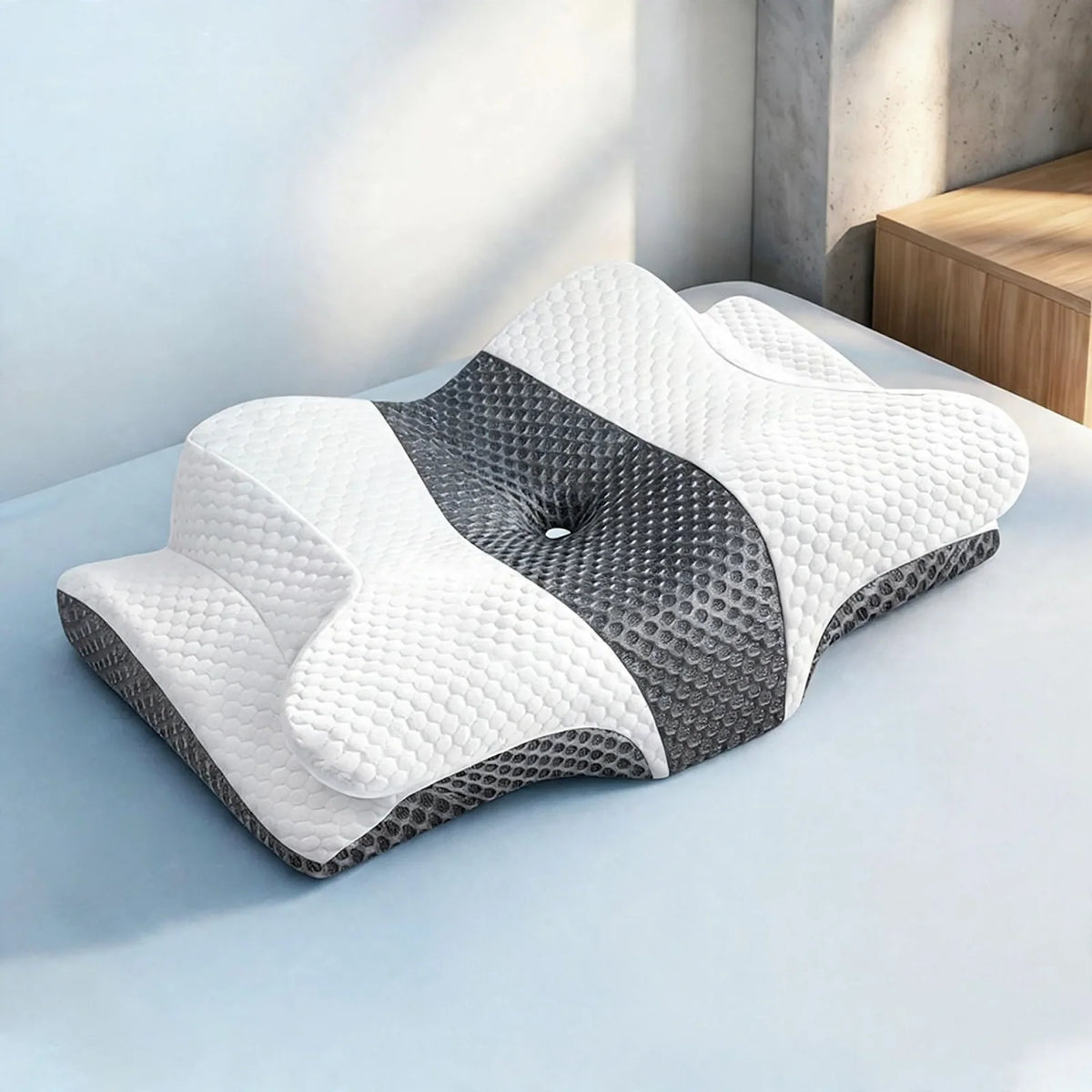 Neck Support Pillow Butterfly Contour Memory Foam Core