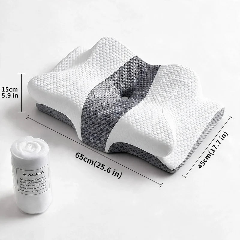 Neck Support Pillow Butterfly Contour Memory Foam Core