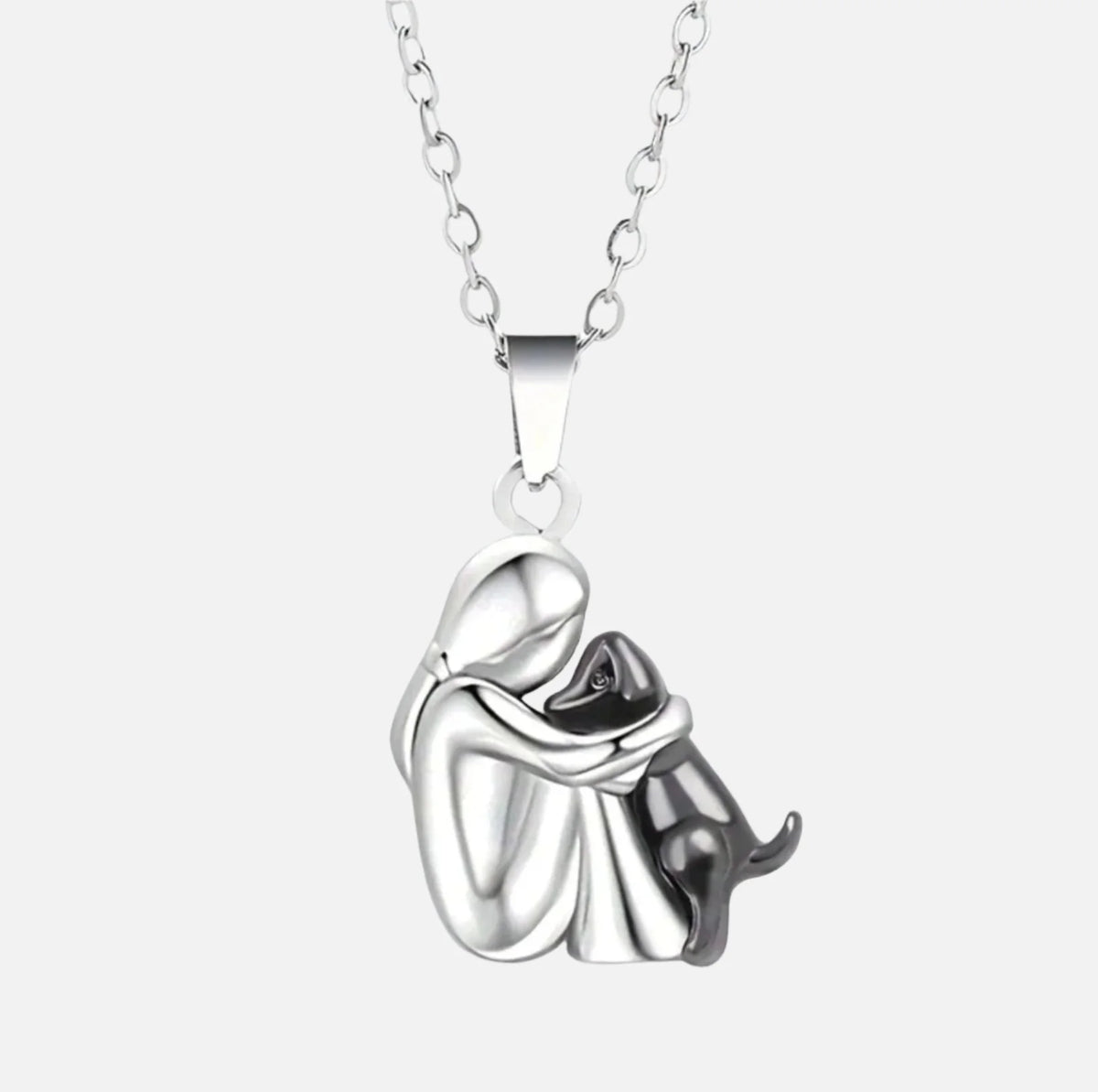 Necklace Dog Silhouette Adjustable Chain Plated Finish