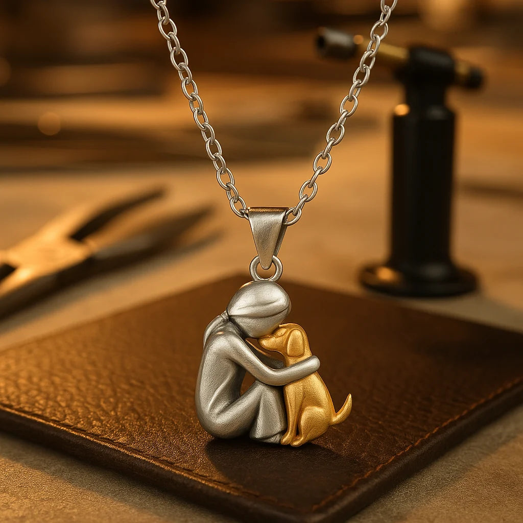 Necklace Dog Silhouette Adjustable Chain Plated Finish