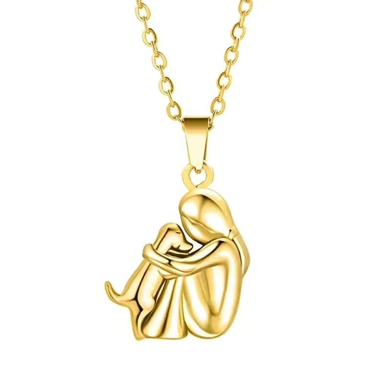 Necklace Dog Silhouette Adjustable Chain Plated Finish
