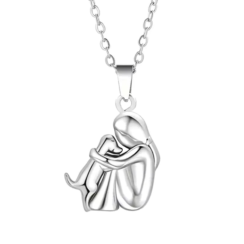 Necklace Dog Silhouette Adjustable Chain Plated Finish