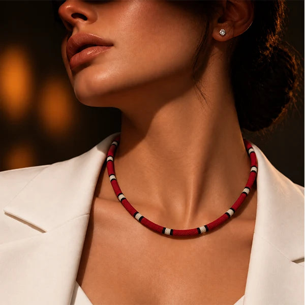 Necklace Serpent Design Statement Style