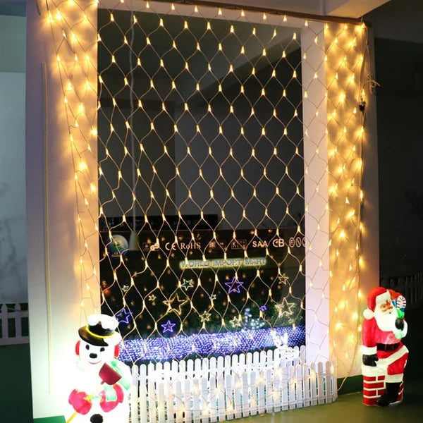 Net Mesh String Lights Copper Wire 192 LEDs Chainable