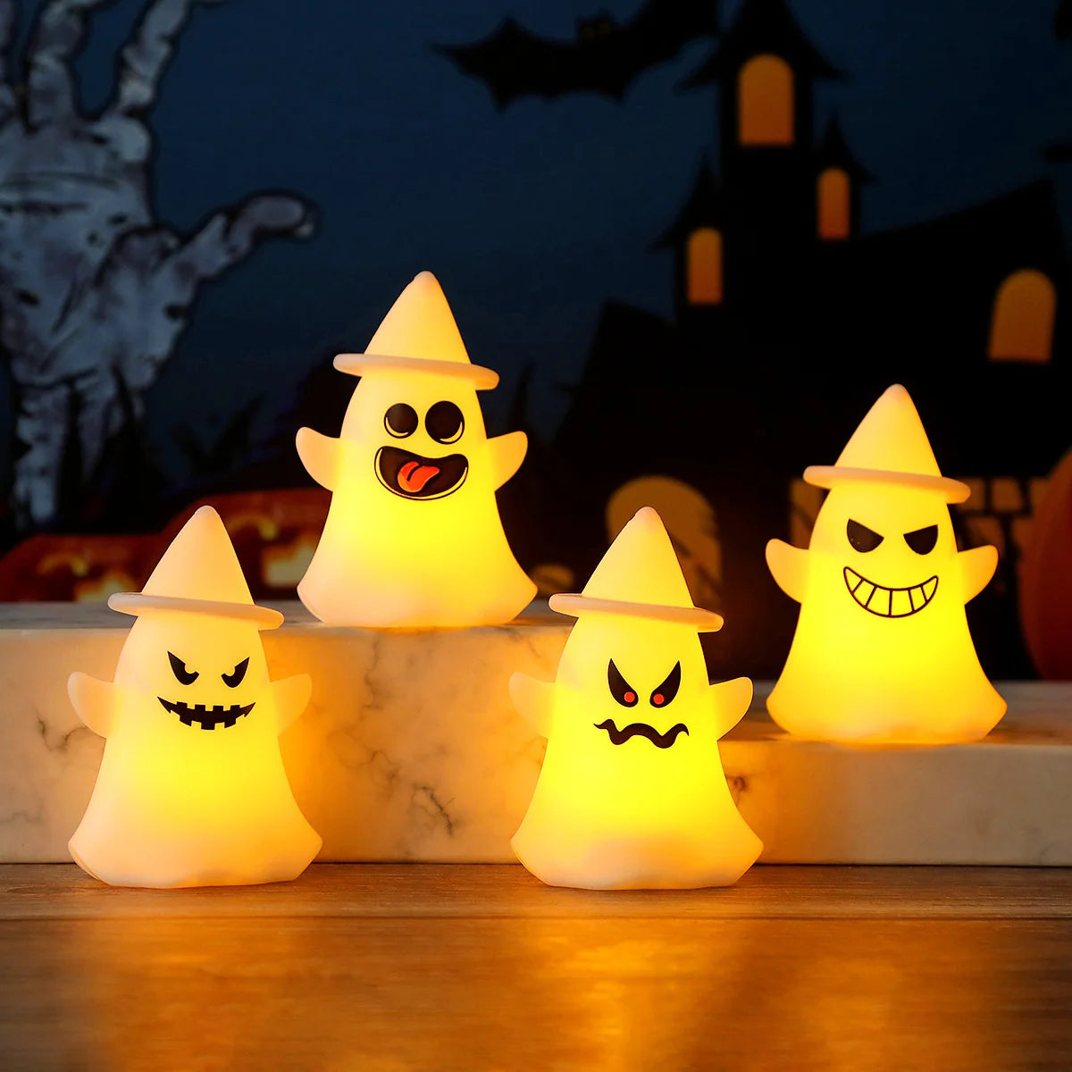 Night Light Ghost-Shaped Warm White Non-Toxic