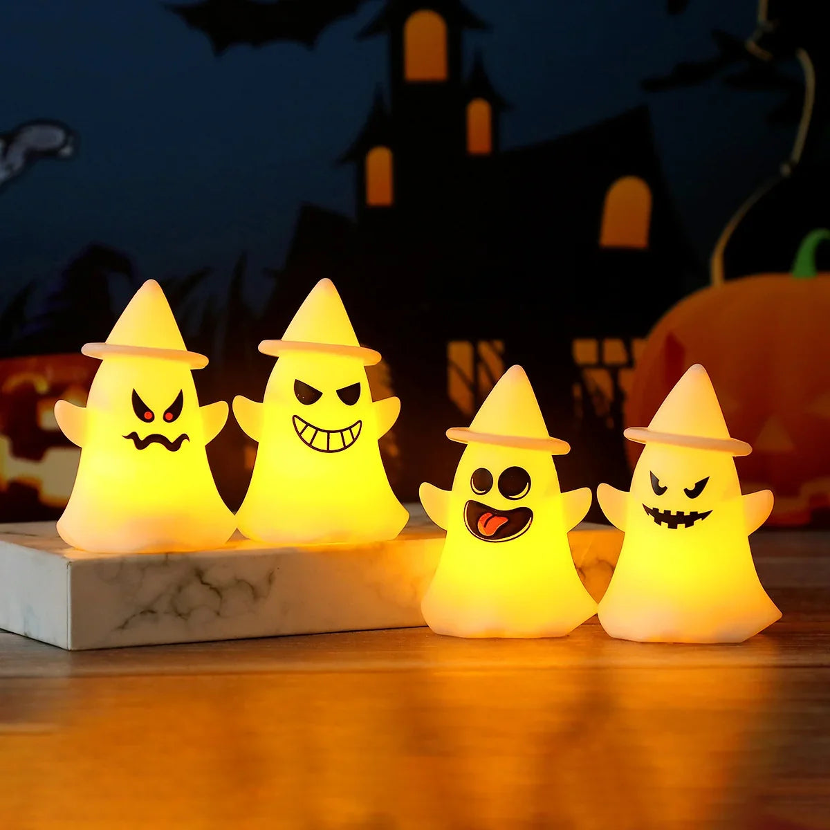 Night Light Ghost With Hat Warm White Child Safe