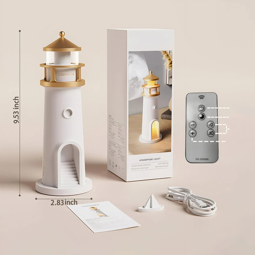 Night Light Rotating Lighthouse Projection USB & Battery Powered