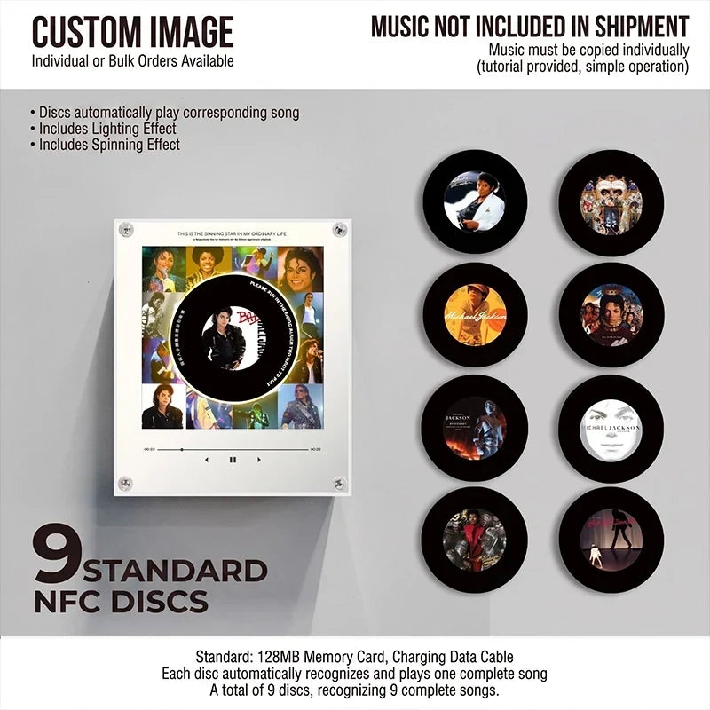 Night Light Rotating Vinyl Record NFC-Activated Magnetic Mount