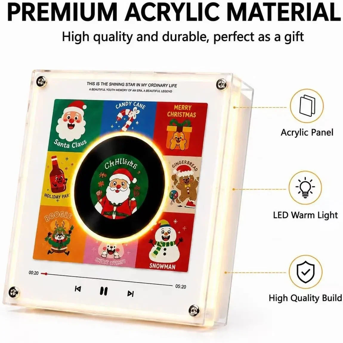 Night Light Rotating Vinyl Record NFC-Activated Magnetic Mount