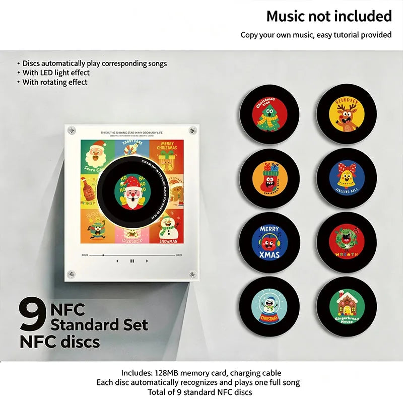 Night Light Rotating Vinyl Record NFC-Activated Magnetic Mount