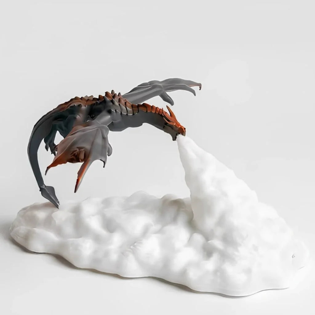 Night Light Sculptural Dragon Flickering Flame USB Or Battery