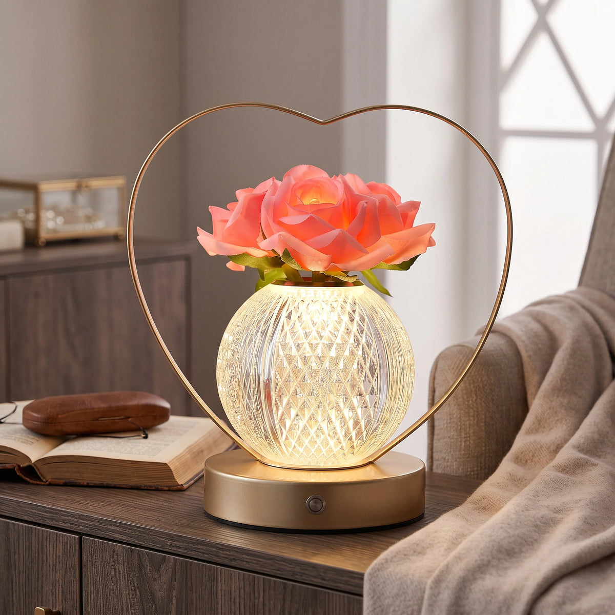 Night Light Sunflower Touch Control Adjustable Brightness Rechargeable