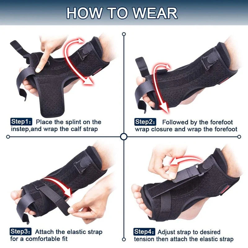 Night Splint Adjustable Straps Breathable Fabric Arch Support