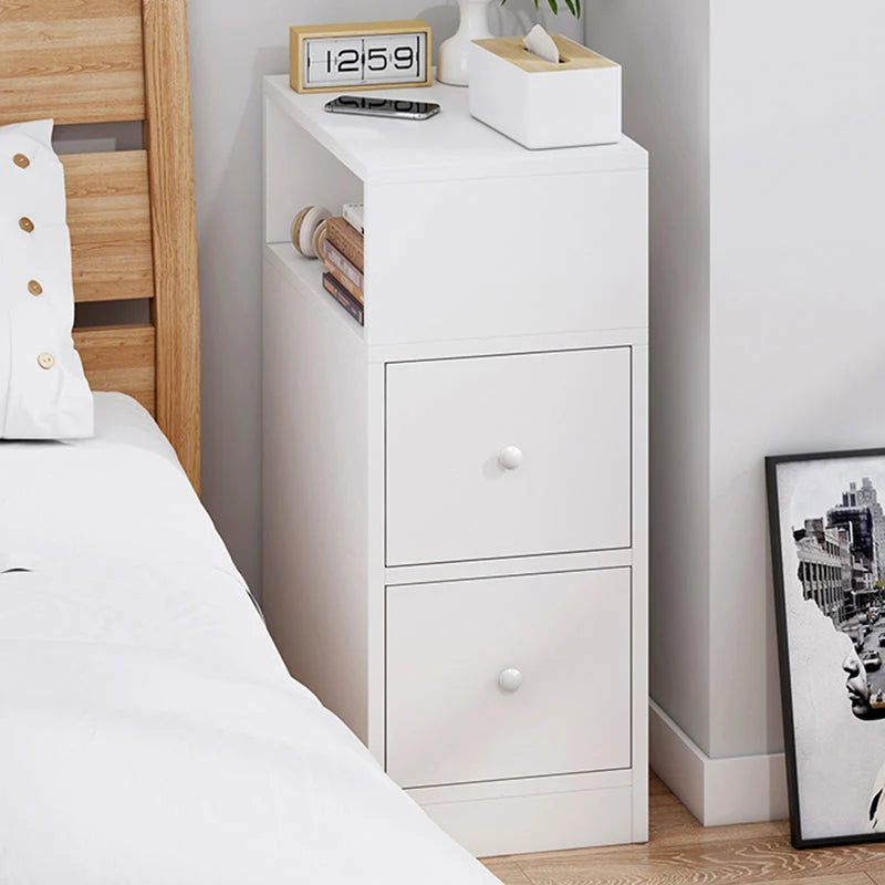 Nightstand MDF 2 Drawers & Enclosed Cabinet