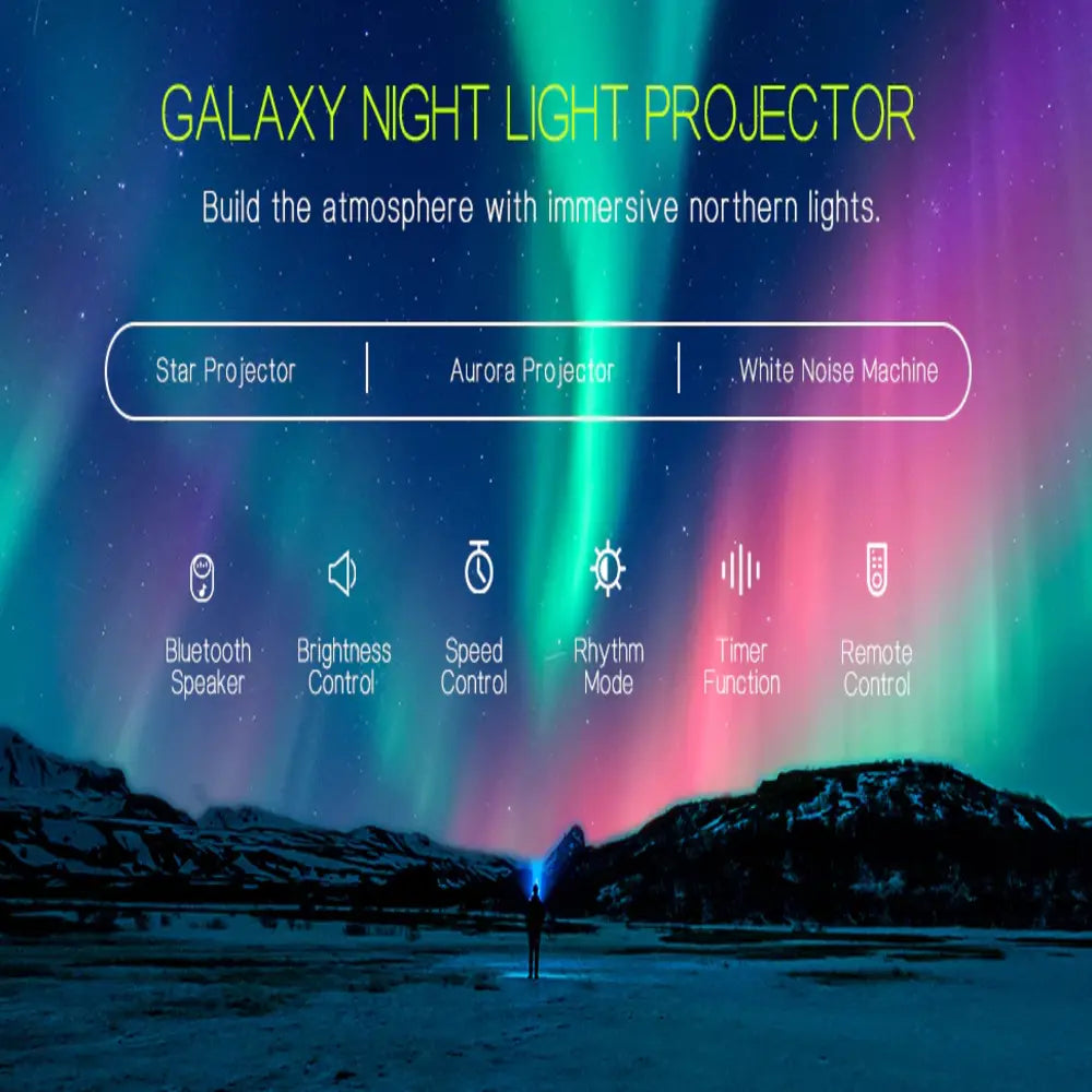 Northern Lights Projector 33 Effects Bluetooth Speaker & Remote
