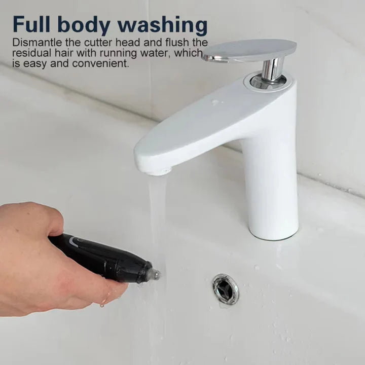 Nose And Ear Hair Trimmer Dual-Edge IPX7 Rinse-Clean