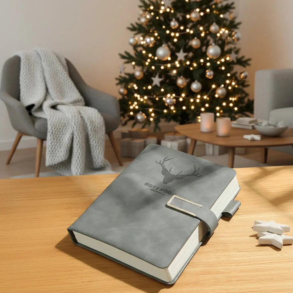 Notebook Genuine Leather A5 Personalized Cover Integrated Bookmark
