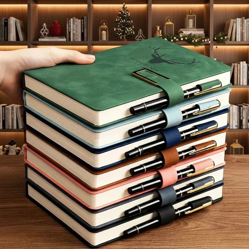 Notebook Genuine Leather A5 Personalized Cover Integrated Bookmark