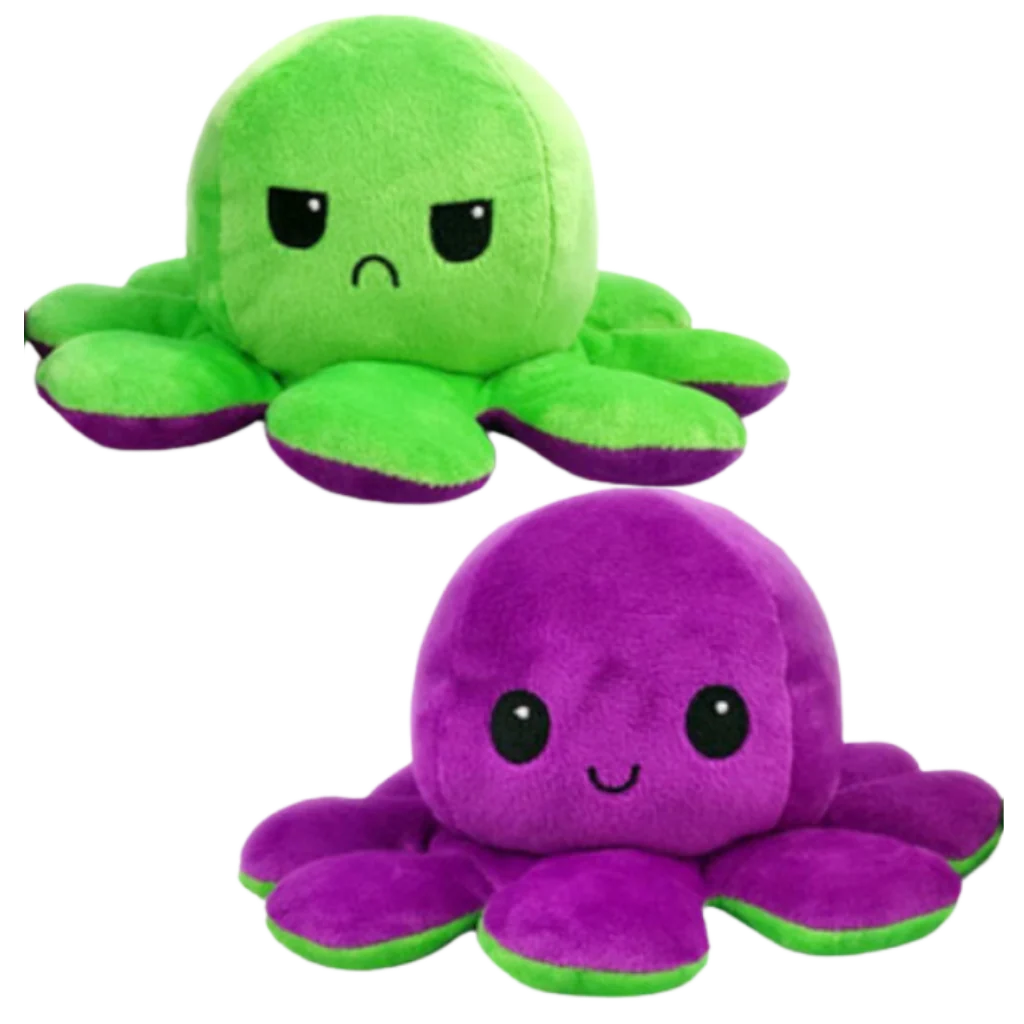Octopus Plush Reversible Dual-Expression Soft Cotton