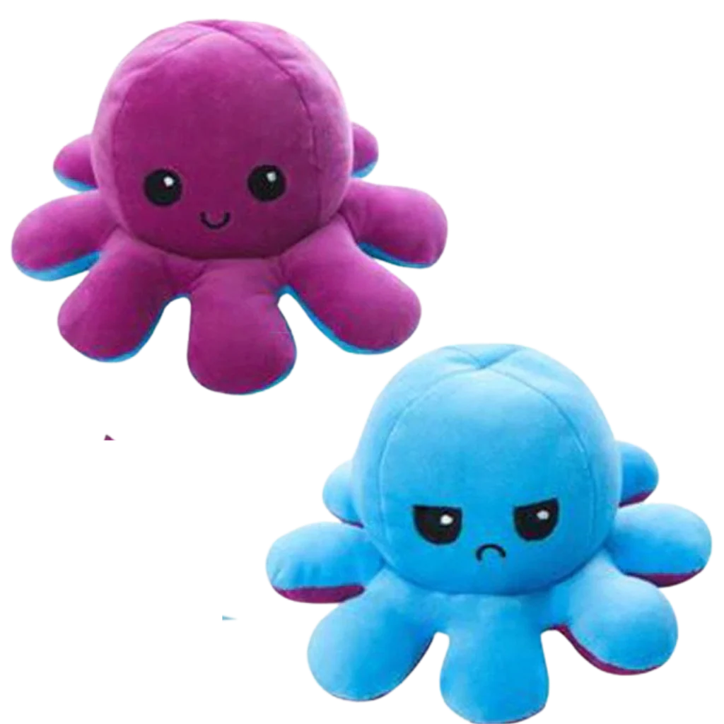 Octopus Plush Reversible Dual-Expression Soft Cotton