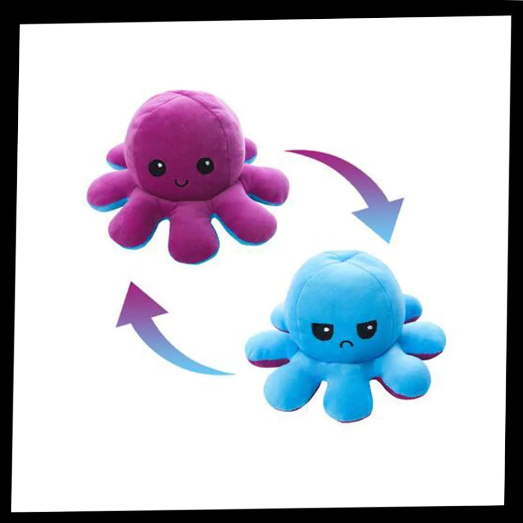 Octopus Plush Reversible Dual-Expression Soft Cotton