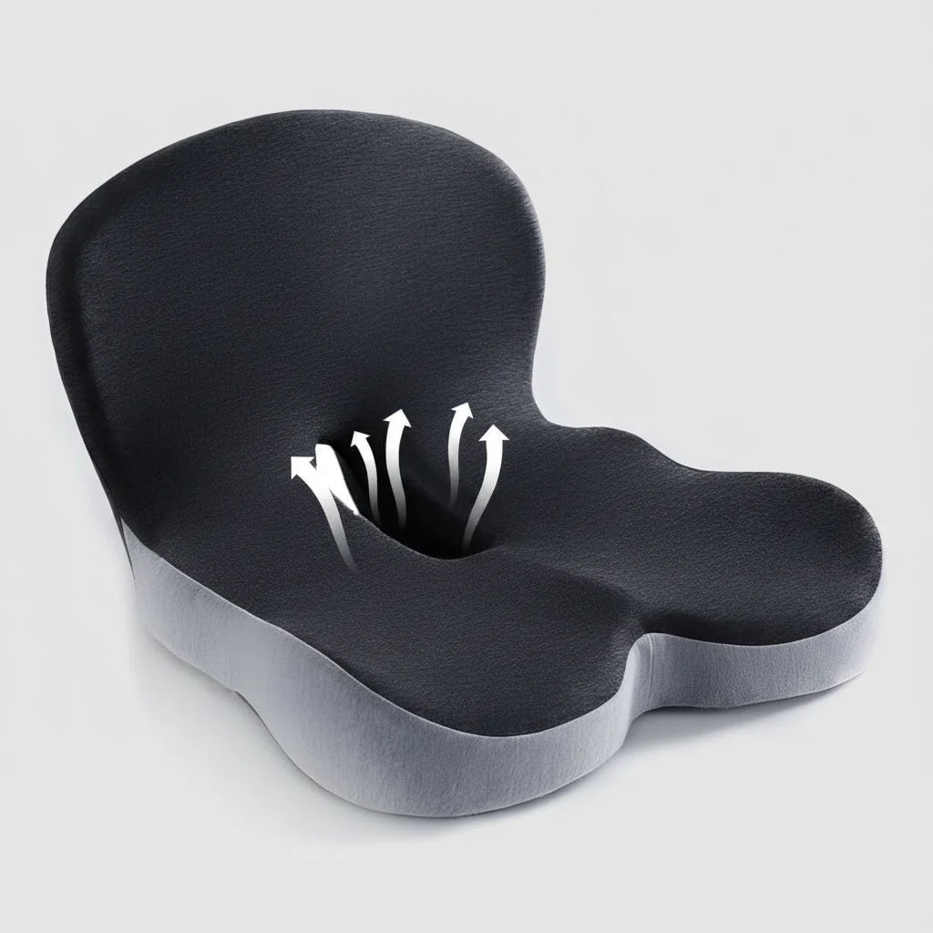 Office Seat Cushion Contoured Tailbone Relief High-Density Memory Foam