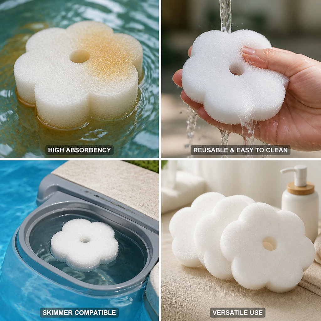 Oil-Absorbing & Reusable Skimmer Sponges (24-Pack)