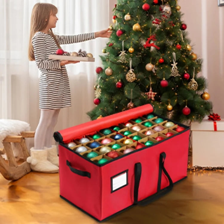 Ornament Storage Bag Divided Fabric Compartments Stackable