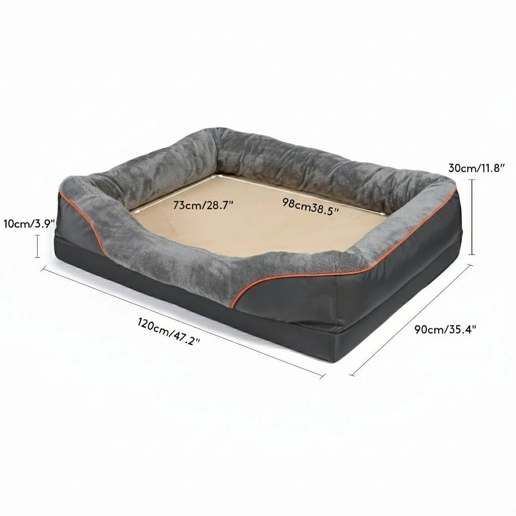Orthopedic Dog Bed Memory Foam Raised Pillow Waterproof Cover