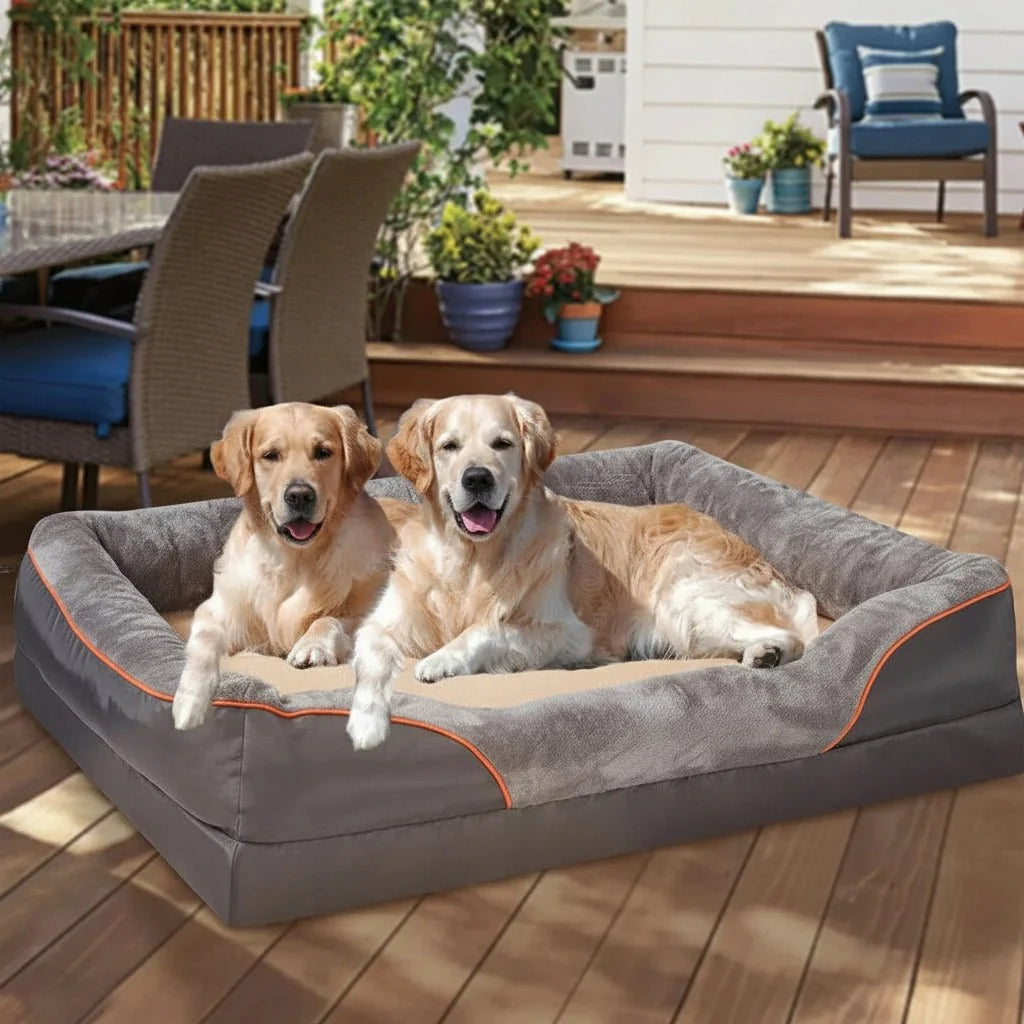 Orthopedic Dog Bed Memory Foam Raised Pillow Waterproof Cover