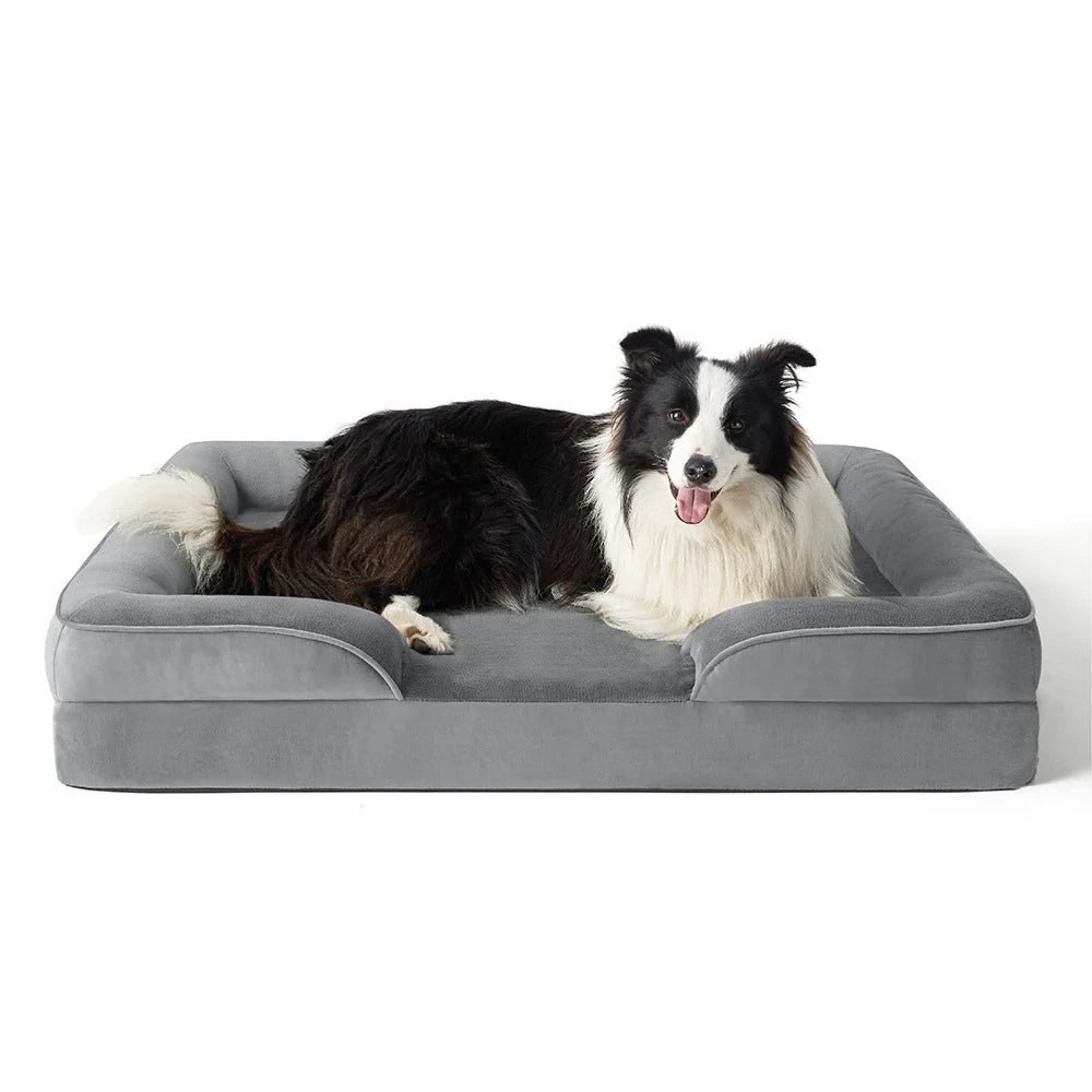 Orthopedic Dog Bed Velvet Cover Removable Machine-Washable