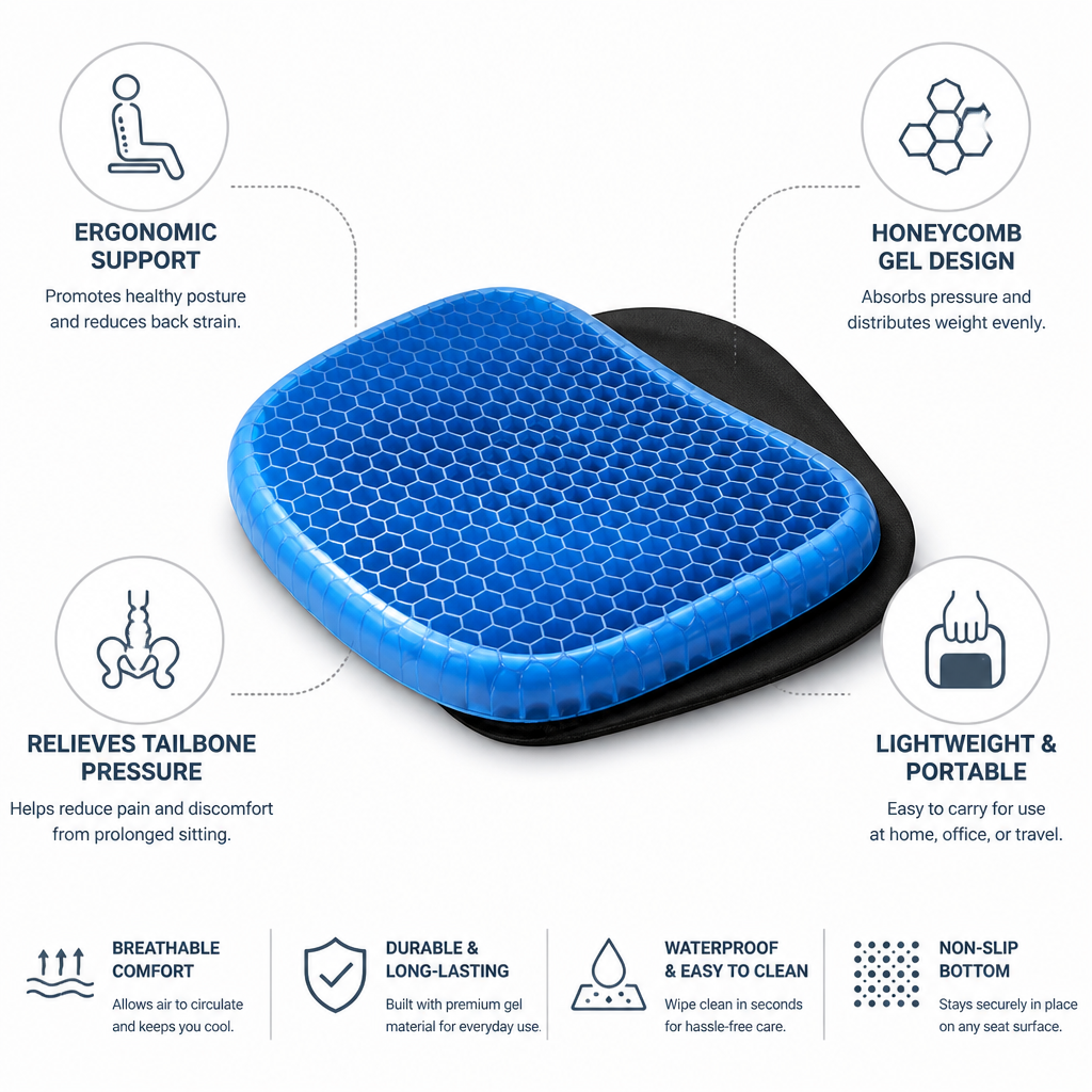 Orthopedic Honeycomb Gel Seat Cushion