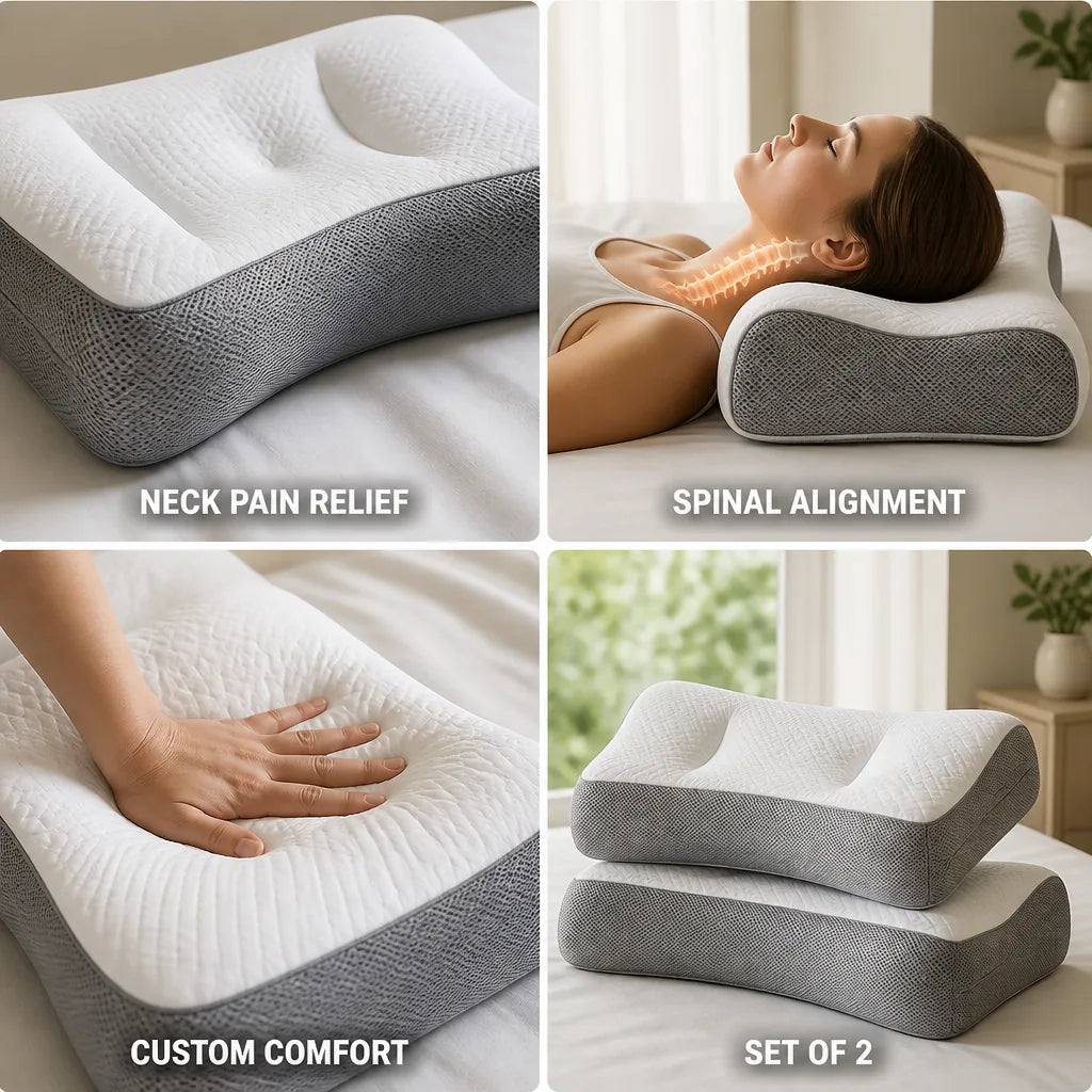 Orthopedic Pillow Contour Cervical Support Set of 2