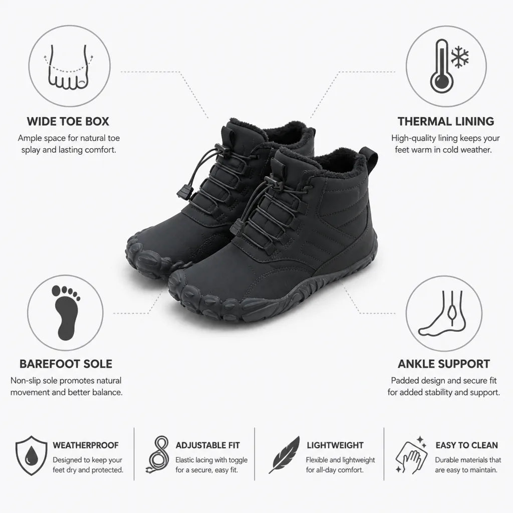 Orthopedic Shoes Wide Toe Box Barefoot Sole Thermal Lining