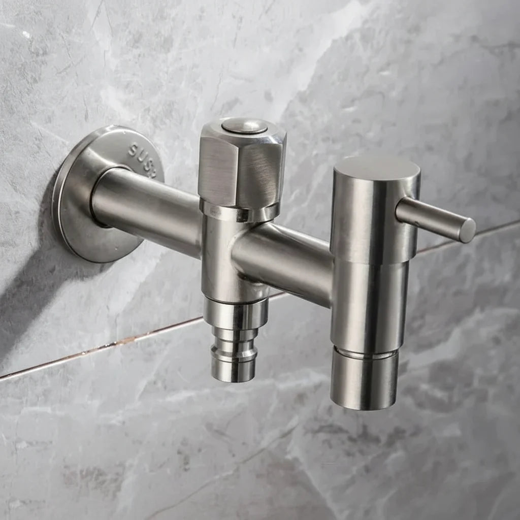 Outdoor Faucet Wall-Mounted 304 Stainless Steel Rust-Resistant