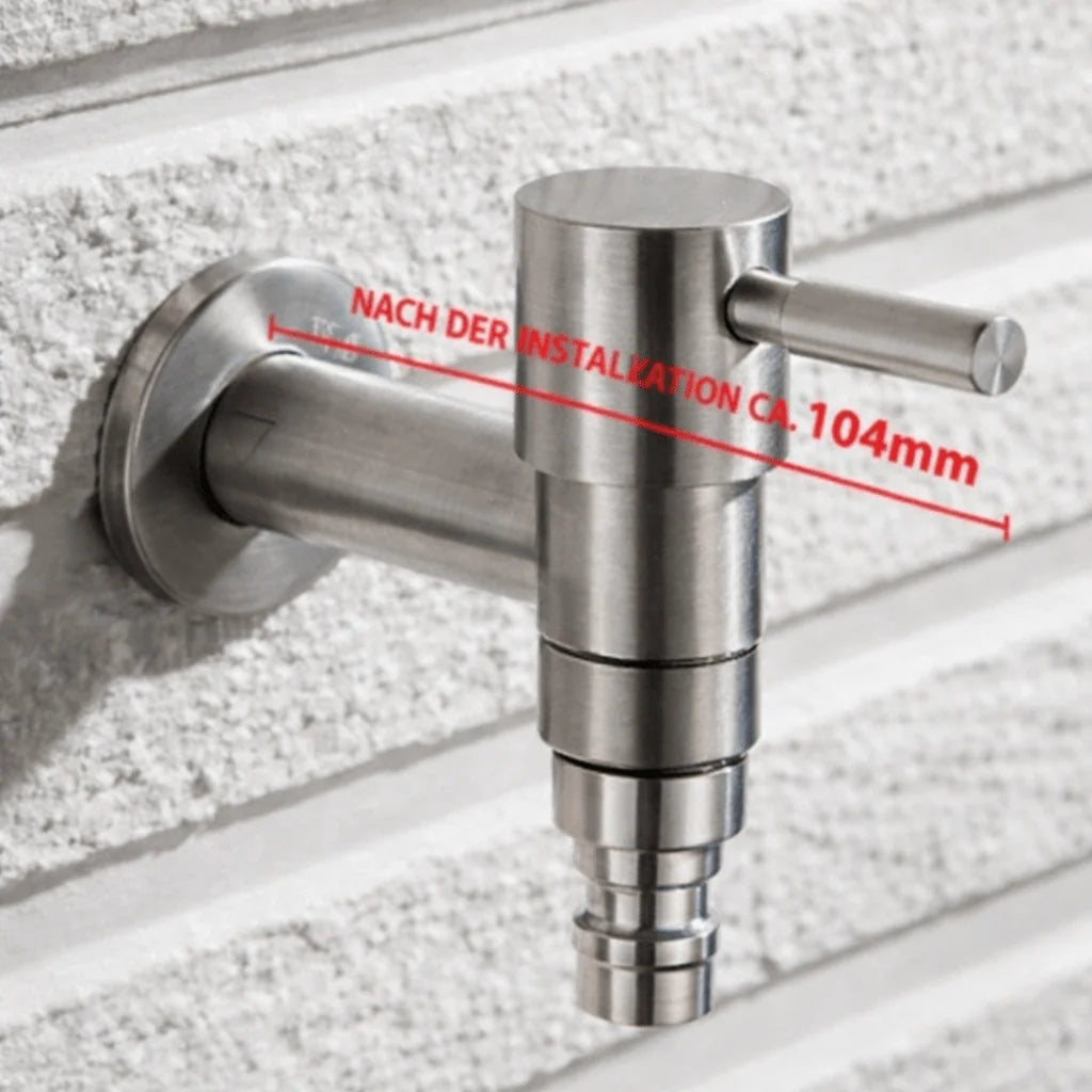 Outdoor Faucet Wall-Mounted 304 Stainless Steel Rust-Resistant